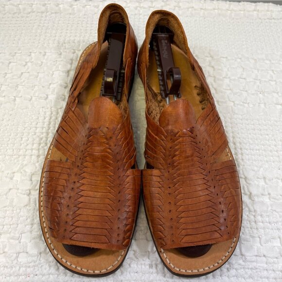 Men\'s Brown Handmade Leather Shoes/Sandals Sz 10 SKU 4616